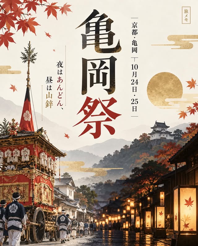 亀岡祭のThreads掲載イメージ。現地の実写写真ではありません。